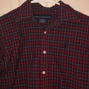 POLO Button down Navy blue/ Maroon sz6/ Small-med